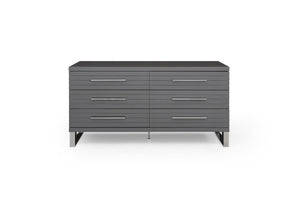 Homeroots 59" Grey Solid And Manufactured Wood Six Drawer Dresser  Solid And Manufactured Wood 490822
