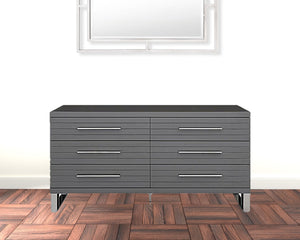 Homeroots 59" Grey Solid And Manufactured Wood Six Drawer Dresser  Solid And Manufactured Wood 490822