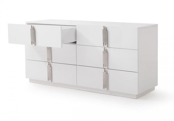 Homeroots 64" White Solid And Manufactured Wood Six Drawer Double Dresser  Solid And Manufactured Wood 490824