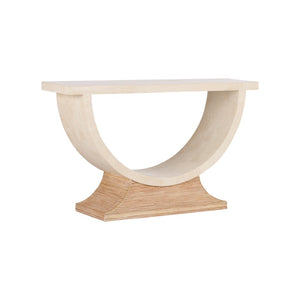 Wildwood Pensacola Sculpted Agate Console Table With Whitewashed Cane Base — Coastal Accent, Versatile Use 490825