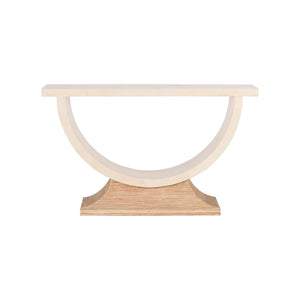 Wildwood Pensacola Sculpted Agate Console Table With Whitewashed Cane Base — Coastal Accent, Versatile Use 490825