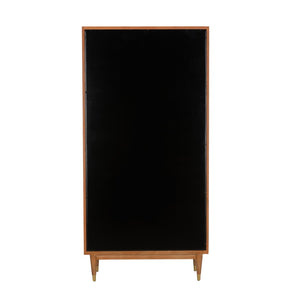 Wildwood Panama Etagere With Raffia-Backed Shelves, Walnut Finish, Brass-Drawer Storage For Stylish Display 490826