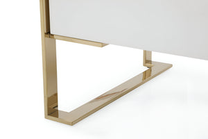 Homeroots 60" Gold And White Solid And Manufactured Wood Six Drawer Double Dresser  Solid And Manufactured Wood 490827