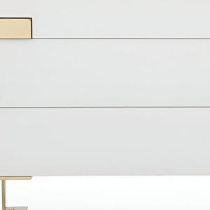 Homeroots 60" Gold And White Solid And Manufactured Wood Six Drawer Double Dresser  Solid And Manufactured Wood 490827