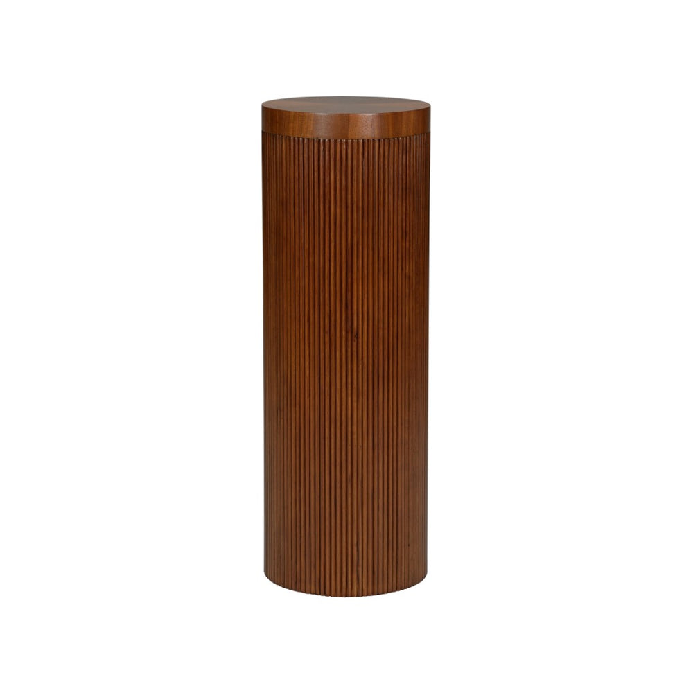 Wildwood Wallace Walnut Pedestal Display Stand — Solid Walnut Reeded Column With Generous Top For Art & Plants 490828