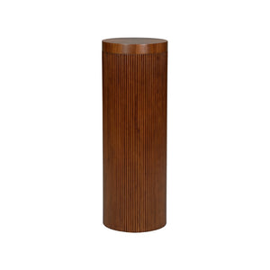 Wildwood Wallace Walnut Pedestal Display Stand — Solid Walnut Reeded Column With Generous Top For Art & Plants 490828