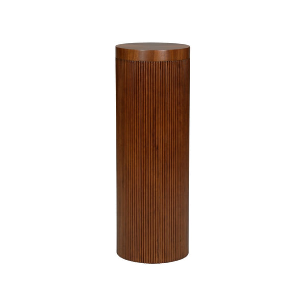 Wildwood Wallace Walnut Pedestal Display Stand — Solid Walnut Reeded Column With Generous Top For Art & Plants 490828