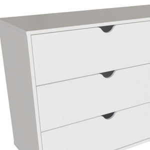 Homeroots 59" White Scoop Handle Six Drawer Double Dresser  Manufactured Wood 490832