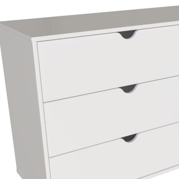 Homeroots 59" White Scoop Handle Six Drawer Double Dresser  Manufactured Wood 490832
