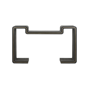 Wildwood Ottawa Sculptural Console Table With Faux Shagreen & Gold Greek Key Accents — Slim 58.5"W Statement Piece 490833