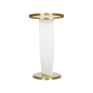 Elin Drinks Table White/Cream, Gold 490834-WILDWOOD Wildwood