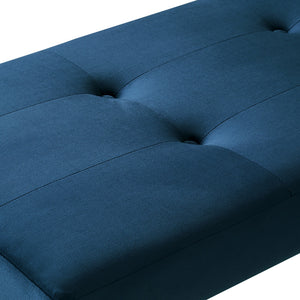 Homeroots 48" Navy Blue And Gold Upholstered Velvet Bench Navy,Gold,Velvet Manufactured Wood 490836