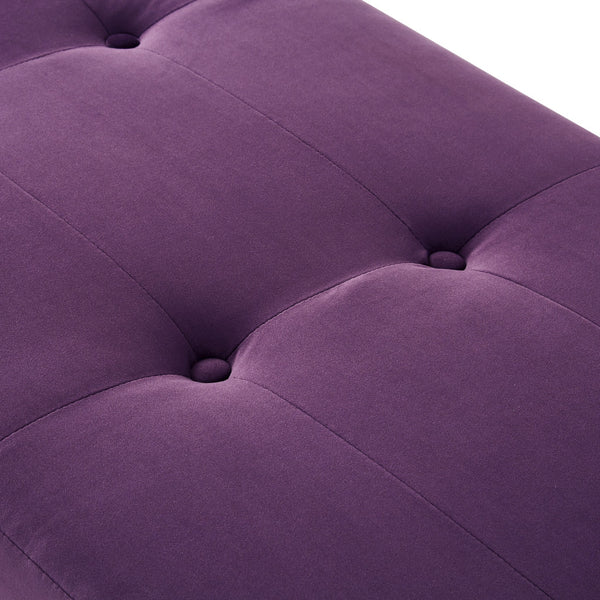 Homeroots 48" Purple And Silver Upholstered Velvet Bench Purple,Velvet Manufactured Wood 490837