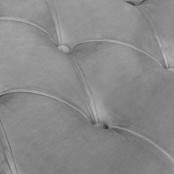 Homeroots 45" Gray Upholstered Velvet Bench Light Grey,Velvet Manufactured Wood 490838