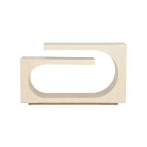 Wildwood Ocean Drive Console Table With Woven Grasscloth Veneer — Sculptural Open-Frame Entryway Accent, 54W 490839