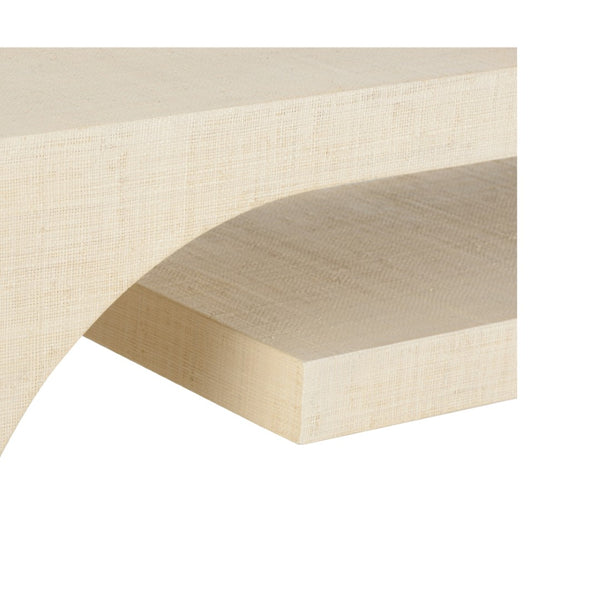 Wildwood Ocean Drive Console Table With Woven Grasscloth Veneer — Sculptural Open-Frame Entryway Accent, 54W 490839