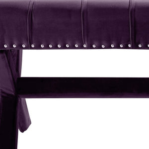 Homeroots 45" Plum And Purple Upholstered Velvet Bench Plum,Velvet Manufactured Wood 490840