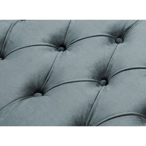 Homeroots 45" Slate Blue Upholstered Velvet Bench Slate Blue,Velvet Manufactured Wood 490841