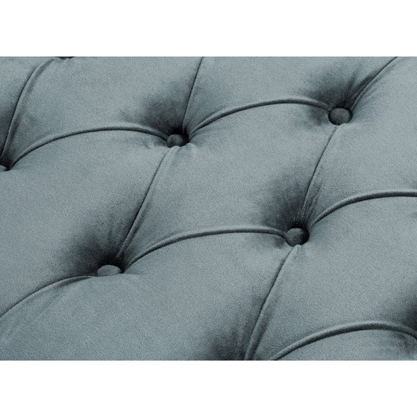 Homeroots 45" Slate Blue Upholstered Velvet Bench Slate Blue,Velvet Manufactured Wood 490841