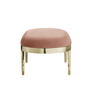 Homeroots 48" Blush And Gold Upholstered Velvet Bench Blush,Velvet Metal 490854