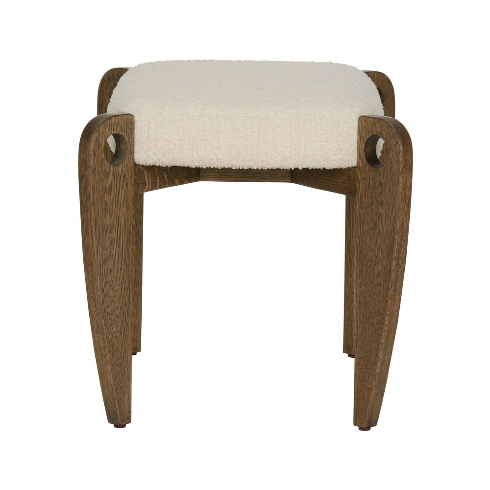 Wildwood Eyelet Vanity Stool - Elegant White And Cream Design With Brown Accents For Stylish Comfort White,Cream  490857