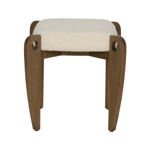 Wildwood Eyelet Vanity Stool - Elegant White And Cream Design With Brown Accents For Stylish Comfort White,Cream  490857