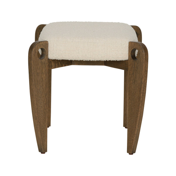 Wildwood Eyelet Vanity Stool - Elegant White And Cream Design With Brown Accents For Stylish Comfort White,Cream  490857
