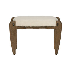 Wildwood Eyelet Vanity Stool - Elegant White And Cream Design With Brown Accents For Stylish Comfort White,Cream  490857