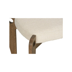 Wildwood Eyelet Vanity Stool - Elegant White And Cream Design With Brown Accents For Stylish Comfort White,Cream  490857