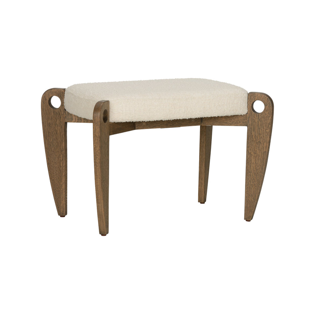Wildwood Eyelet Vanity Stool - Elegant White And Cream Design With Brown Accents For Stylish Comfort White,Cream  490857