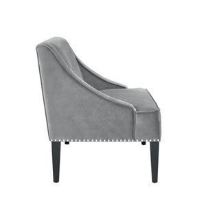 Homeroots 45" Gray And Brown Upholstered Velvet Bench Grey,Velvet Manufactured Wood 490858