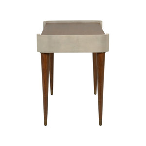 Wildwood Frances Walnut Writing Desk With Gray Shagreen Frame, Brass Accents & Mid-Century Jazz Age Flair 490859