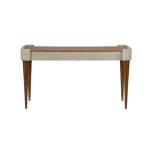 Wildwood Frances Walnut Writing Desk With Gray Shagreen Frame, Brass Accents & Mid-Century Jazz Age Flair 490859