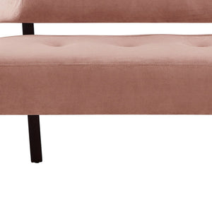 Homeroots 48" Blush And Brown Upholstered Velvet Bench Blush,Velvet Manufactured Wood 490860