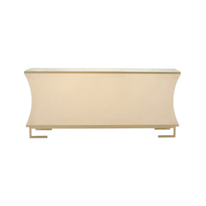 Wildwood Mikami Cabinet With Parchment Finish And Antique Brass Hardware — Curved Asian-Inspired Storage Beauty 490861