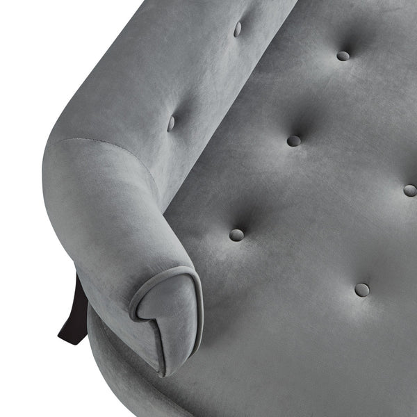 Homeroots 48" Gray And Brown Upholstered Velvet Bench Grey,Velvet Manufactured Wood 490861