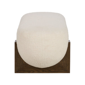 Wildwood Archer Cream Boucle Bench With Rift-Cut Oak Legs — Sculptural, Textured Seating For Entryway Or Bedroom 490862