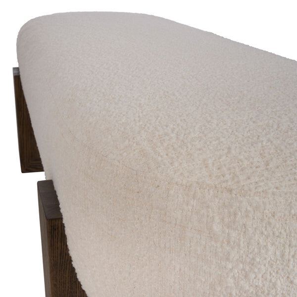 Wildwood Archer Cream Boucle Bench With Rift-Cut Oak Legs — Sculptural, Textured Seating For Entryway Or Bedroom 490862