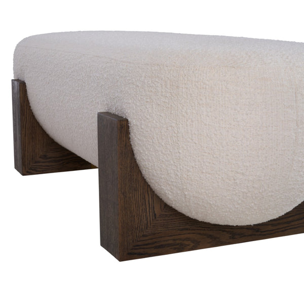 Wildwood Archer Cream Boucle Bench With Rift-Cut Oak Legs — Sculptural, Textured Seating For Entryway Or Bedroom 490862