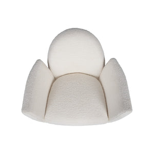 Wildwood Alba Sculptural Swivel Chair In Cream Boucle With Antique Brass Base — Luxurious Petal Silhouette Comfort 490863