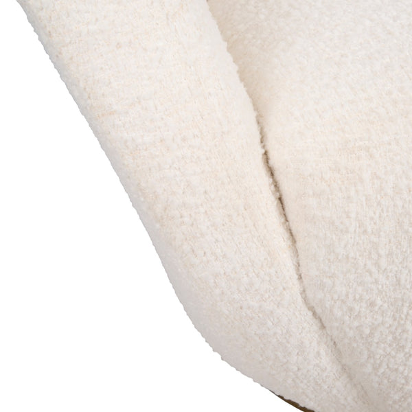 Wildwood Alba Sculptural Swivel Chair In Cream Boucle With Antique Brass Base — Luxurious Petal Silhouette Comfort 490863