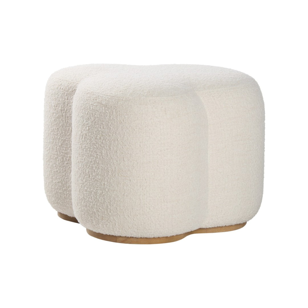 Wildwood Andrea Clay Velvet Ottoman For Living Room — Plush Compact Seat, Low Table Option, Modern Elegance White/Cream 490864