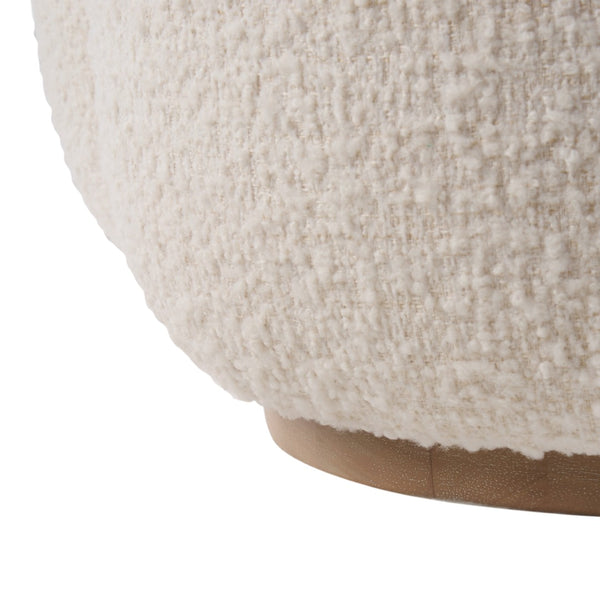 Wildwood Andrea Clay Velvet Ottoman For Living Room — Plush Compact Seat, Low Table Option, Modern Elegance White/Cream 490864