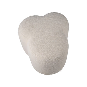 Wildwood Andrea Clay Velvet Ottoman For Living Room — Plush Compact Seat, Low Table Option, Modern Elegance White/Cream 490864