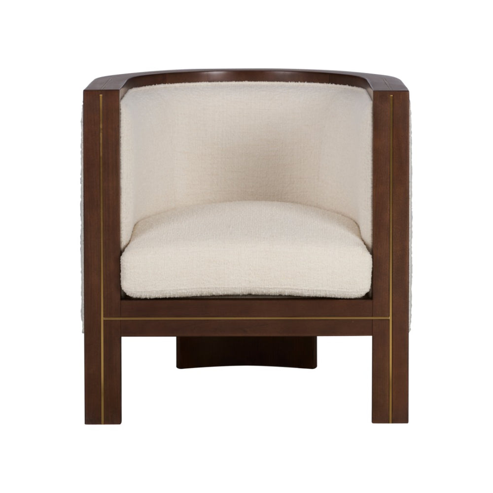 Wildwood Ellington Cream Boucle Chair With Beech Wood Frame And Brass Inlay — Sculptural Comfort, Timeless Style 490865