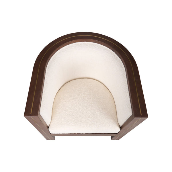 Wildwood Ellington Cream Boucle Chair With Beech Wood Frame And Brass Inlay — Sculptural Comfort, Timeless Style 490865