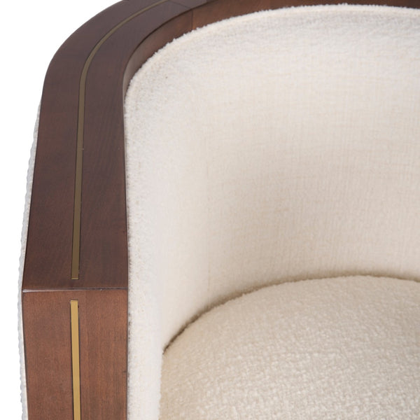 Wildwood Ellington Cream Boucle Chair With Beech Wood Frame And Brass Inlay — Sculptural Comfort, Timeless Style 490865
