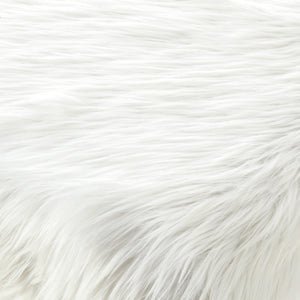 Homeroots 48" White And Clear Faux Fur Upholstered Bench Cream White,Faux Fur Acrylic 490868
