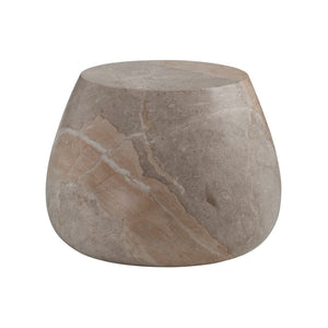 Wildwood Luna Sculptural Accent Table With Marble-Print Finish — Cream Concrete Side Table, Durable Elegance 490871