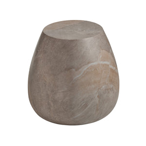 Wildwood Luna Sculptural Accent Table With Marble-Print Finish — Cream Concrete Side Table, Durable Elegance 490871